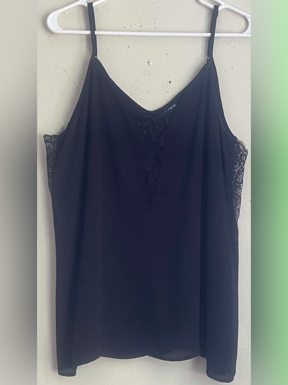 torrid Black Lace-Trim V-Inset Slip Cami